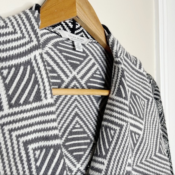 Lucky Brand Geometric Print Open Front Cardigan - Picture 3 of 6
